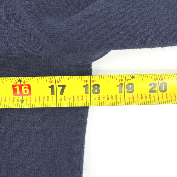 BODEN Navy Puff Sleeve Crewneck Sweater Women UK 12 US 8 Wool Cotton Blend - Picture 7 of 8